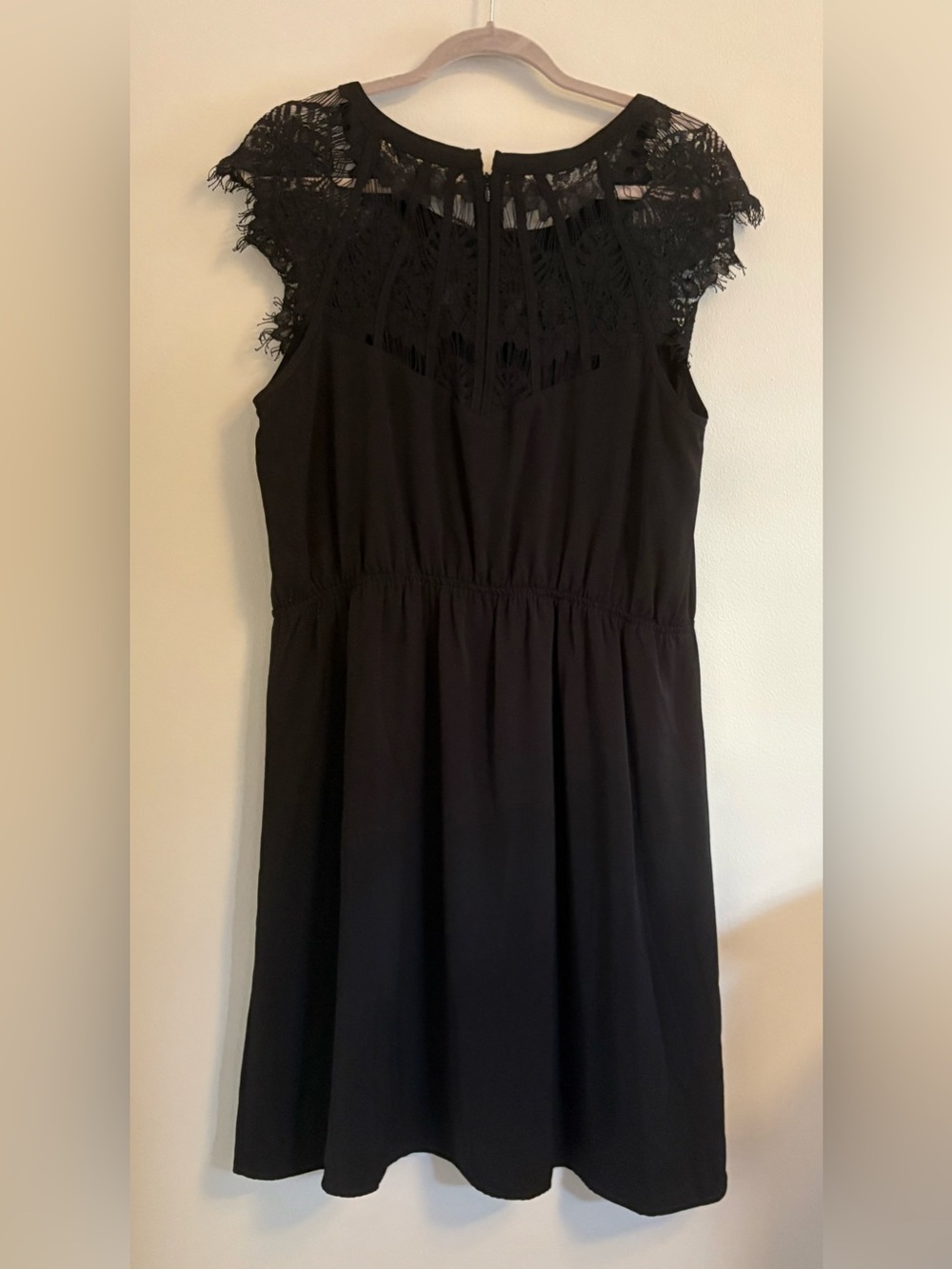 41 Hawthorn Black Lace Yoke Mini Dress